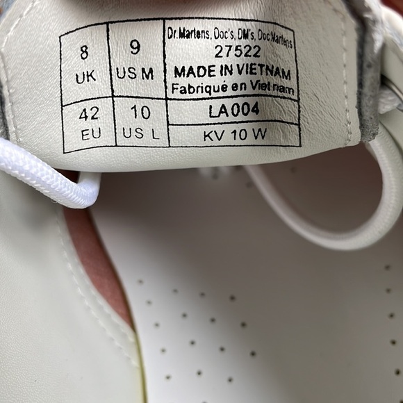 Dr. Martens White Oxford Shoes with Rainbow Accent